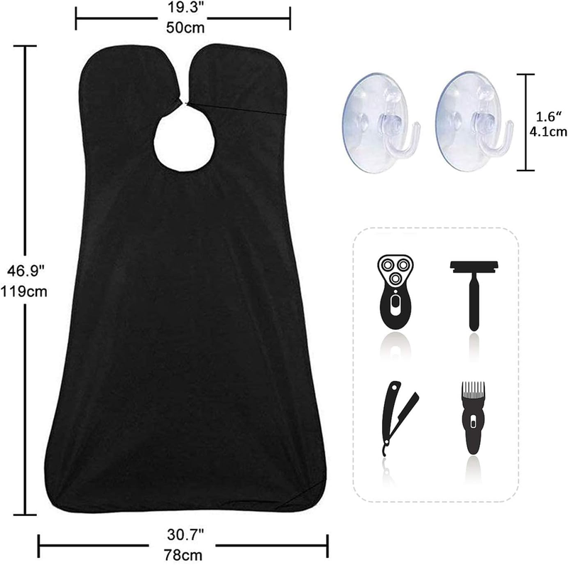 Beard Bib Apron for Men, Christmas Day Gift Beard Trimming Catcher Bib for Shavi