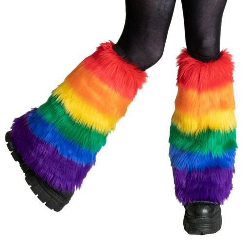 PAWSTAR Rainbow Stripe Leg Warmers - fluffy fluffies gay pride lgbtq [CLA]2561
