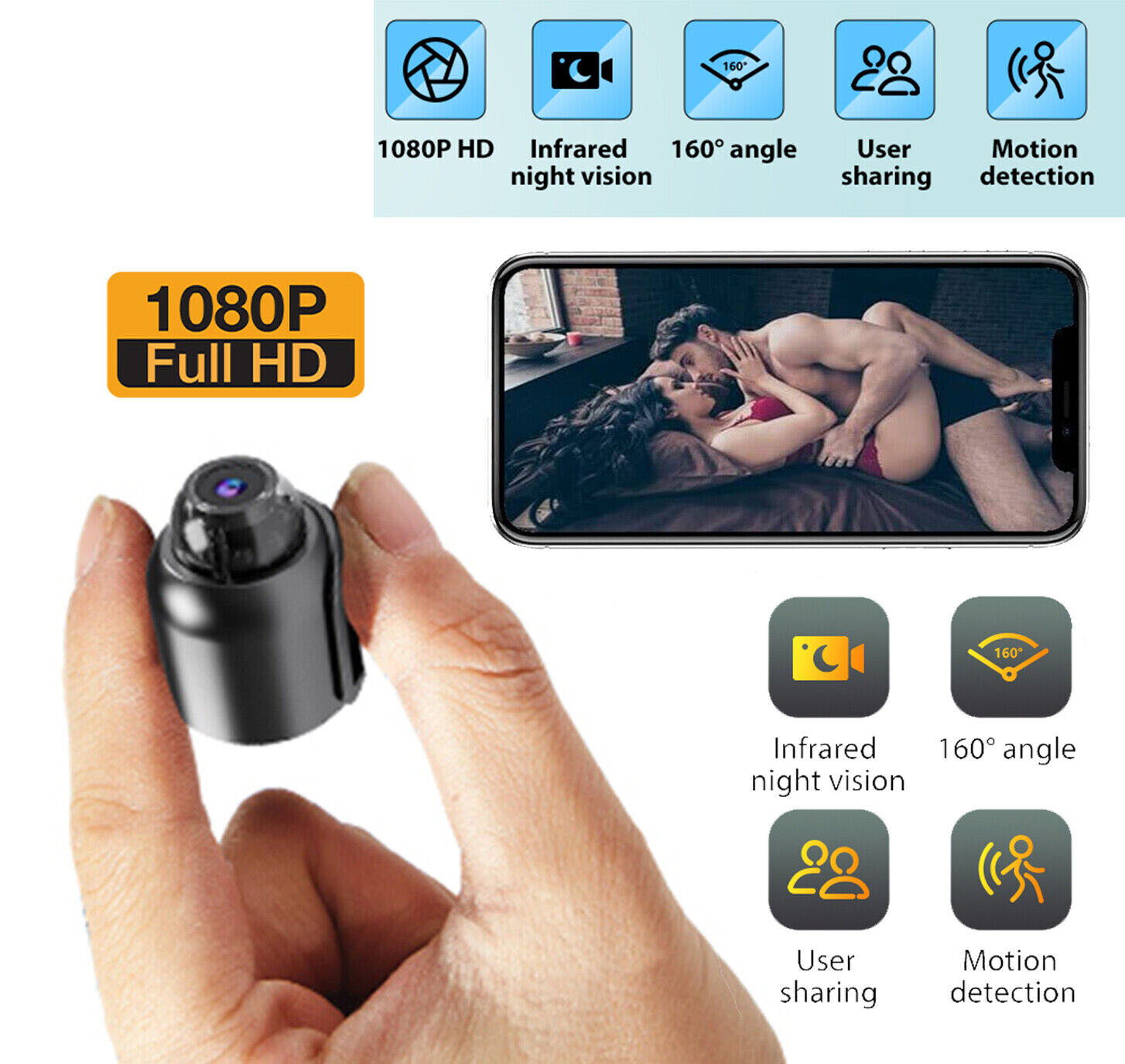 Spy Camera Hidden Wireless WiFi Audio Video DVR For Car and House Security USA