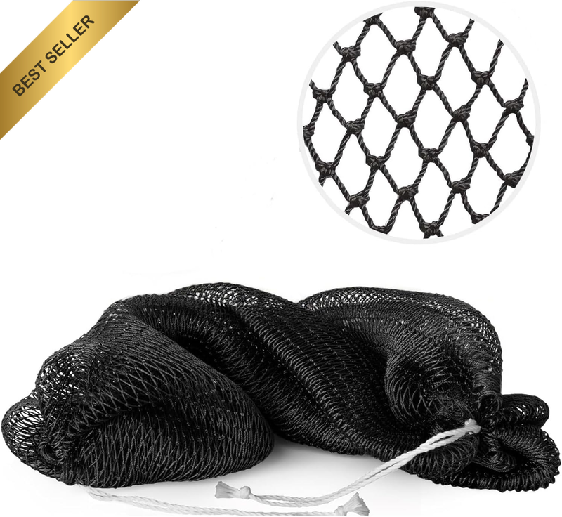 Authentic African Net Sponge with Drawstring, Extra Large Exfoliating Bath Spong