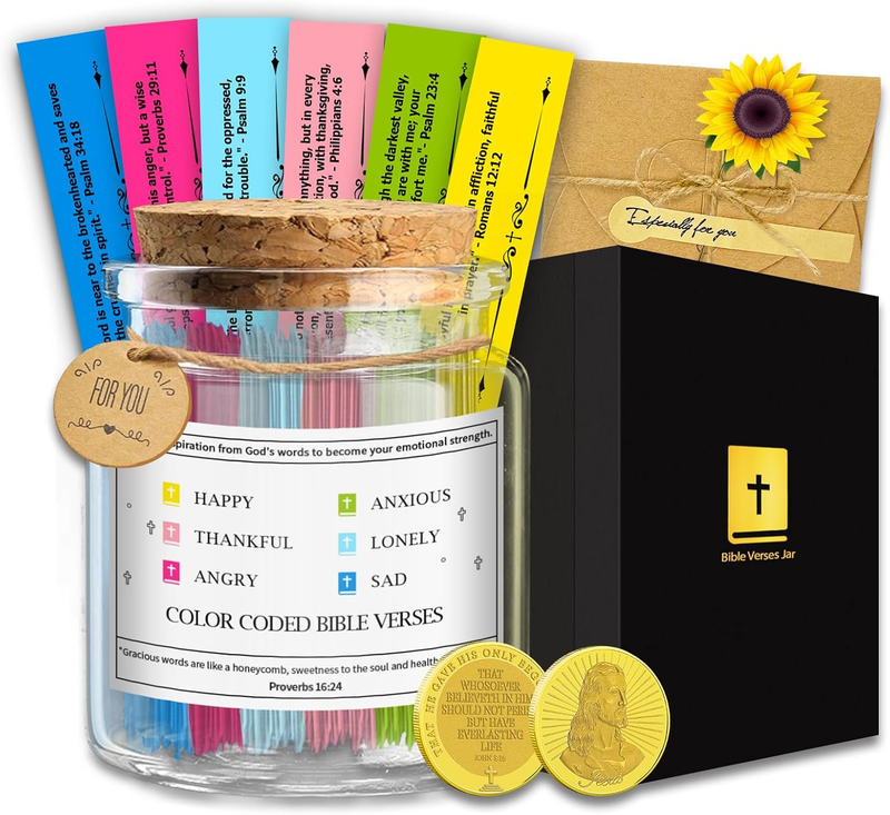 Bible Verse Jar – Handmade Prayer & Hope Scripture Jar for Mom & Dad, Inspiratio