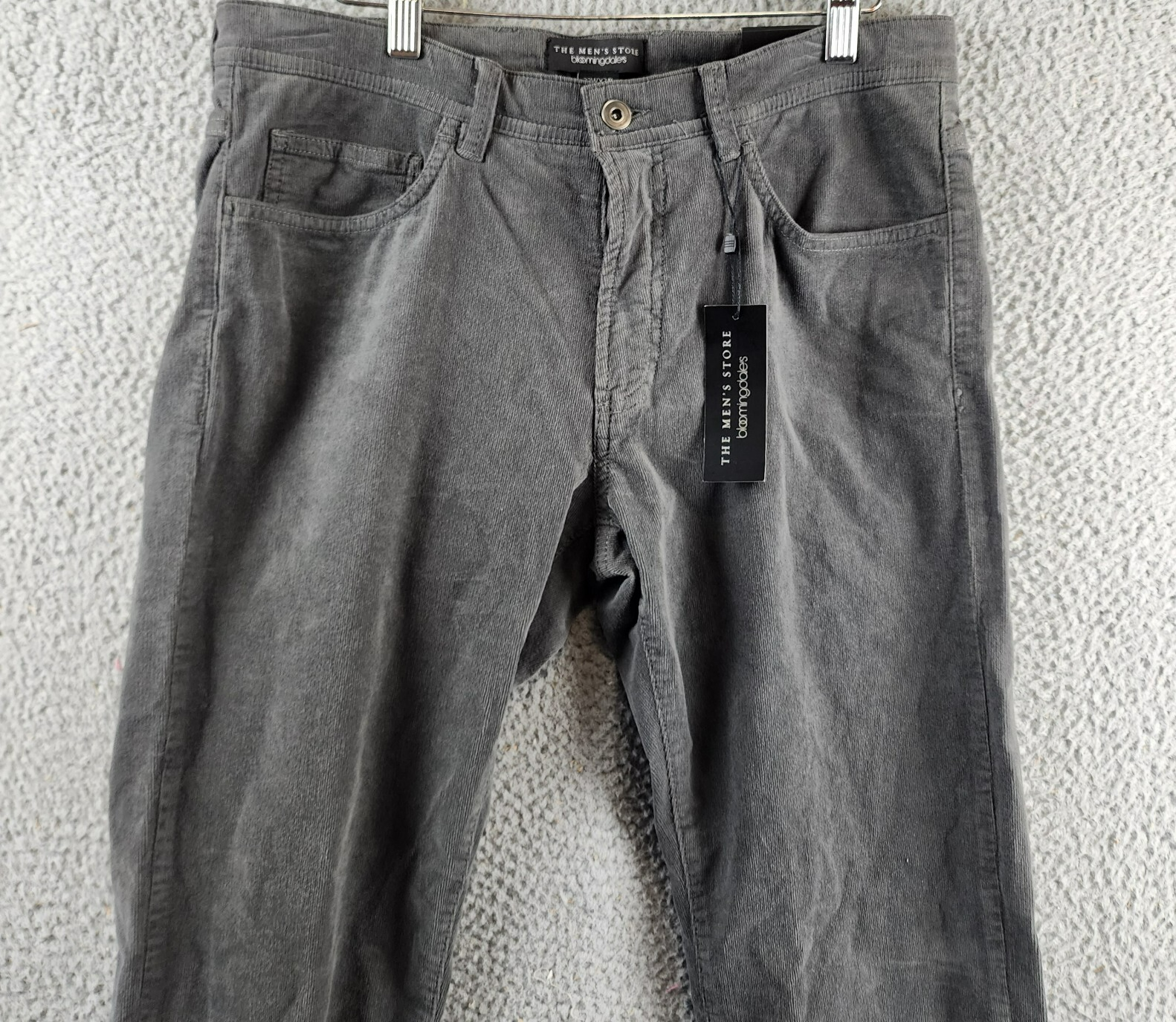 The Men's Store at Bloomingdale's Tailored Fit Corduroy Pants Men's 33Wx34L Gray - Picture 3 of 15
