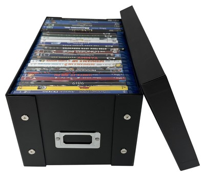 CheckOutStore Black Blu-ray Cases Storage Box (Holds 25 Cases) Lot