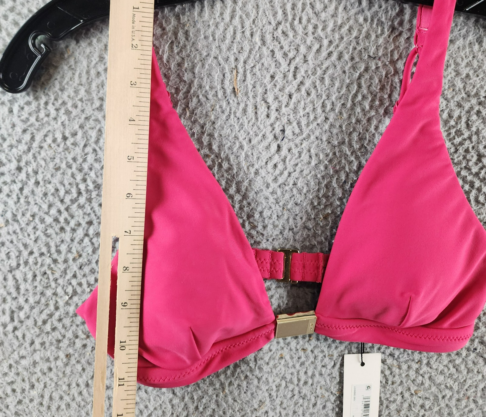 L'Agence Lexie Solid Over the Shoulder Bra Bikini Top Women's XS Berry Back Hook - Picture 8 of 14