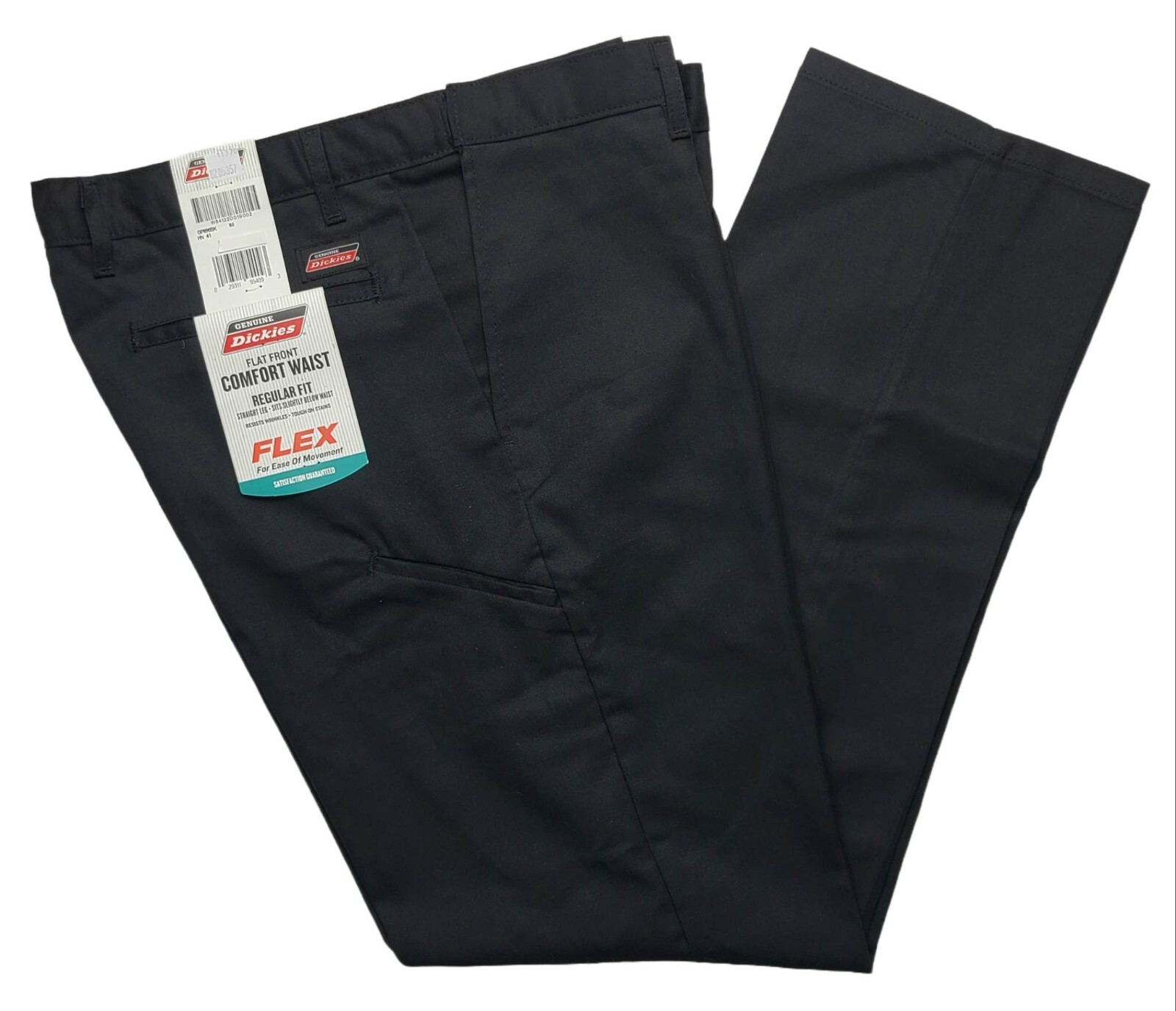 Genuine Dickies Flat Front Comfort Waist Flex Pant Black Size:36x34, Men's, Size: 36 x 34 Genuine Dickies Flat Front Comfort Waist Flex Pant Black Size:36x34, Men's, Size: 36 x 34