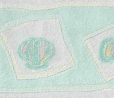 TEXTURED AQUA SEA SHELLS AND STARFISH WALL BORDER B0450