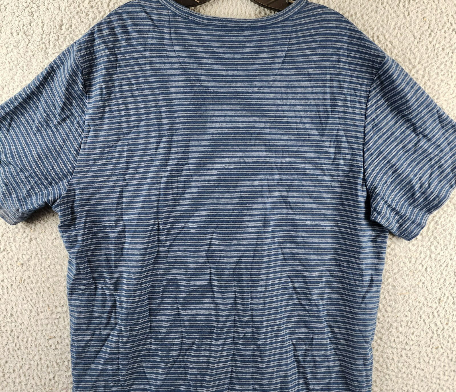 Vince Plaited Stripe Pima Cotton Crew Neck T-Shirt Men's XL Navy Short Sleeve - Picture 14 of 14