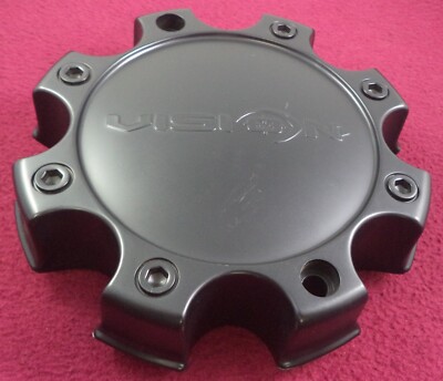 Vision Wheels Matte Black Custom Wheel Center Cap # 60032090F-1/C326MB-8CSV (1)