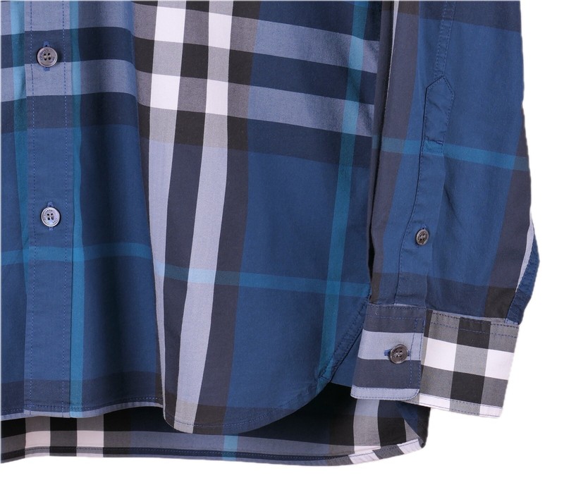 Burberry Brit Blue Gray ICONIC Nova Check Lightweight Button Down