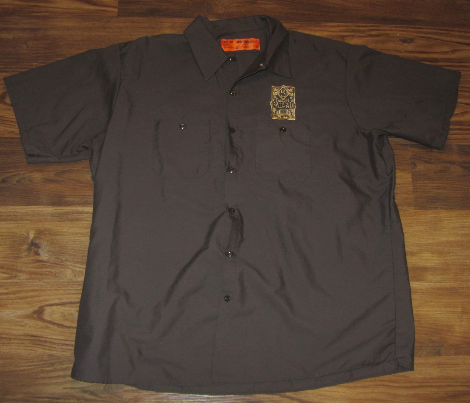Odell 5 Barrel Pale Ale Mens Short-Sleeve Button-Down Shirt, Brown, Size 2XL EUC