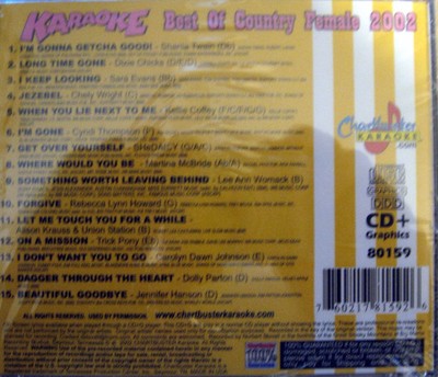 Chartbuster Karaoke - CB80159 CDG       (Best Of 2002 Female Country)