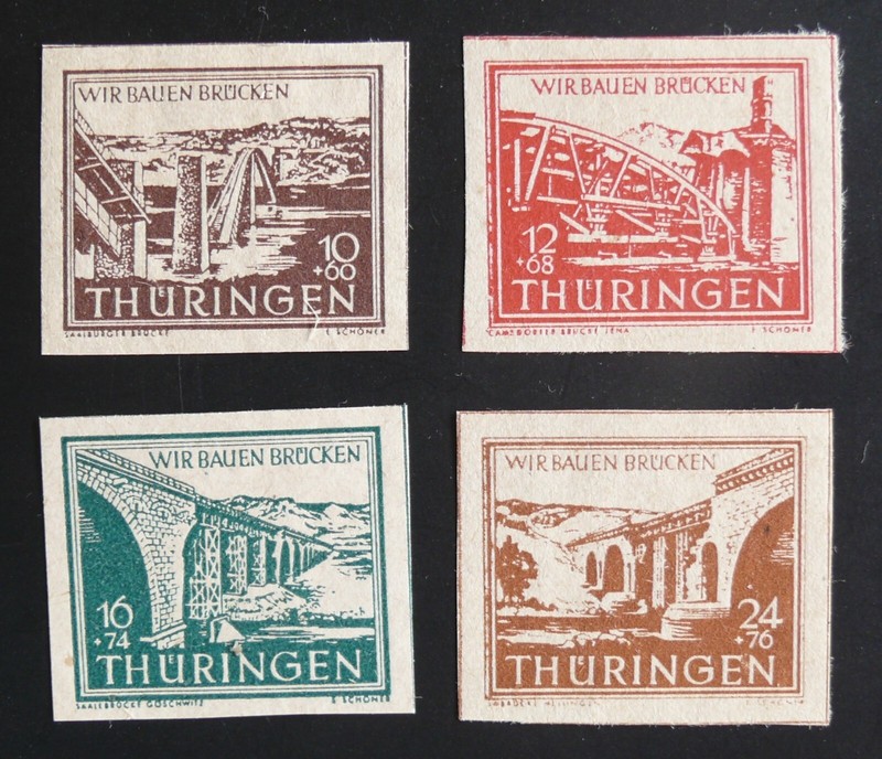 Tp Allemagne : Thuringe  1945 Yvert NÂ° 17 Ã  20 Gomme Economique - Neuf** Sans Ch