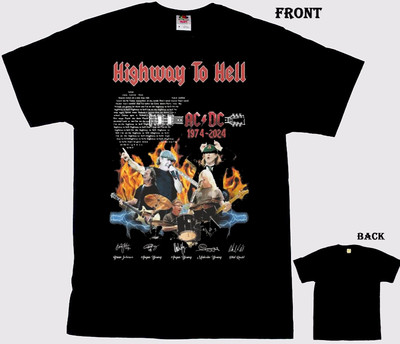 Highway To Hell ACDC 1974-2024 World Tour PWR Up Tour 2024 Shirt NN095
