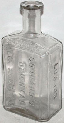 Vintage glass bottle GOURAUDS ORIENTAL CREAM New York London early embossed cork
