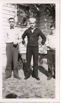WWII sailor in white hat B/W Photo 1940