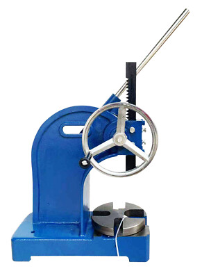 2T Manual Rivet Press Ratchet Arbor Press Racheting Hand Punch Cast Iron