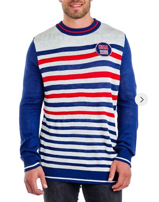 TIPSY ELVES Men's Sz XXL USA Patriotic 4th of July Sweater NWT 