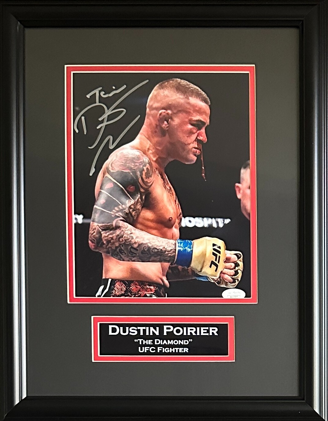 Dustin Poirier inscribed signed framed 8x10 photo UFC JSA