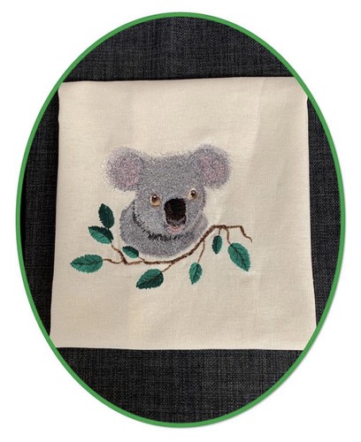 EMROIDERED TEA TOWEL - KOALA