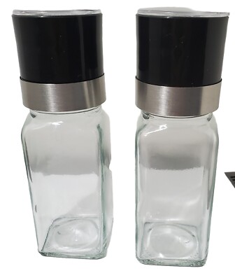KIVY OTAKE Premium Salt & Pepper Grinder Set of 2 Borosilicate Glass Jars NIB 