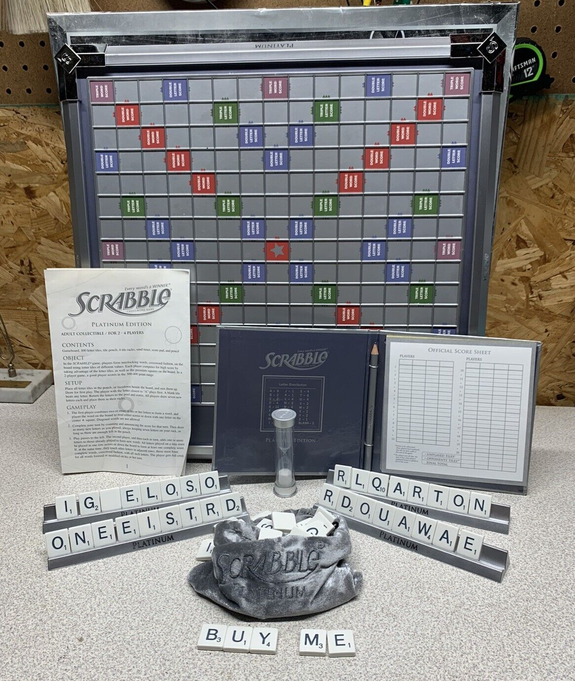 Collectible 2010 Scrabble Platinum Edition Board Game Hasbro