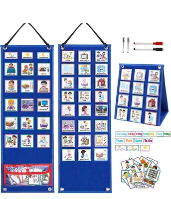Visual Schedule for Kids with Autism, 107 Cards Double-Sided Toddler Routine 