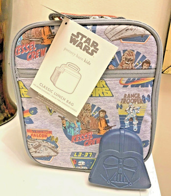 Pottery Barn LUNCH BOX BAG School Star Wars SOLO mandalorian +Disney space grogu