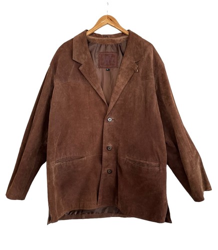 Vintage Jazz Brown Suede Leather Jacket Retro Adult Size XL