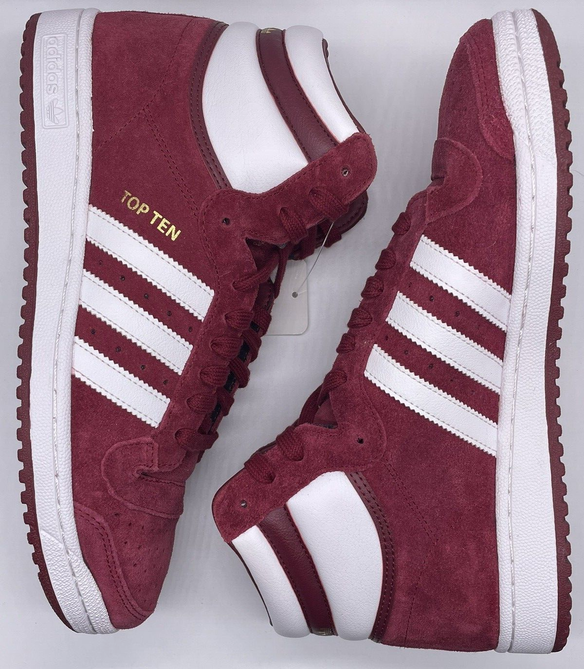 maroon high top adidas