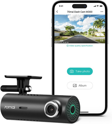 70mai Dash Cam M300, 1296P QHD, Built in WiFi Smart Dash Camera for Cars, 140°