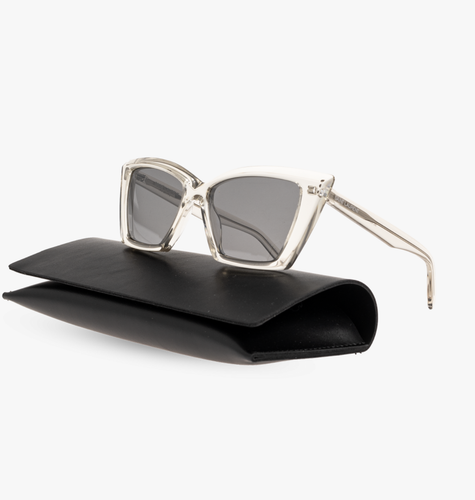 Pre-owned Saint Laurent Yves  Sl-657-f-003 Beige Sunglasses In Silver
