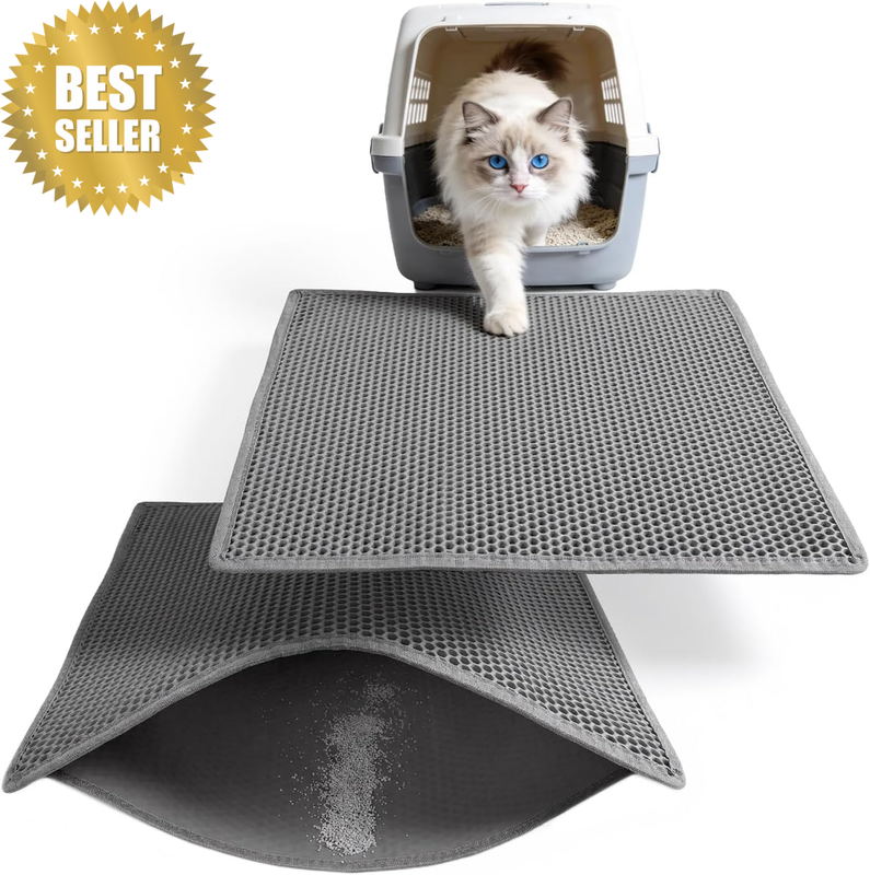 Cat Litter Mat, Litter Box Mat,Honeycomb Double Layer Trapping Litter Mat Design