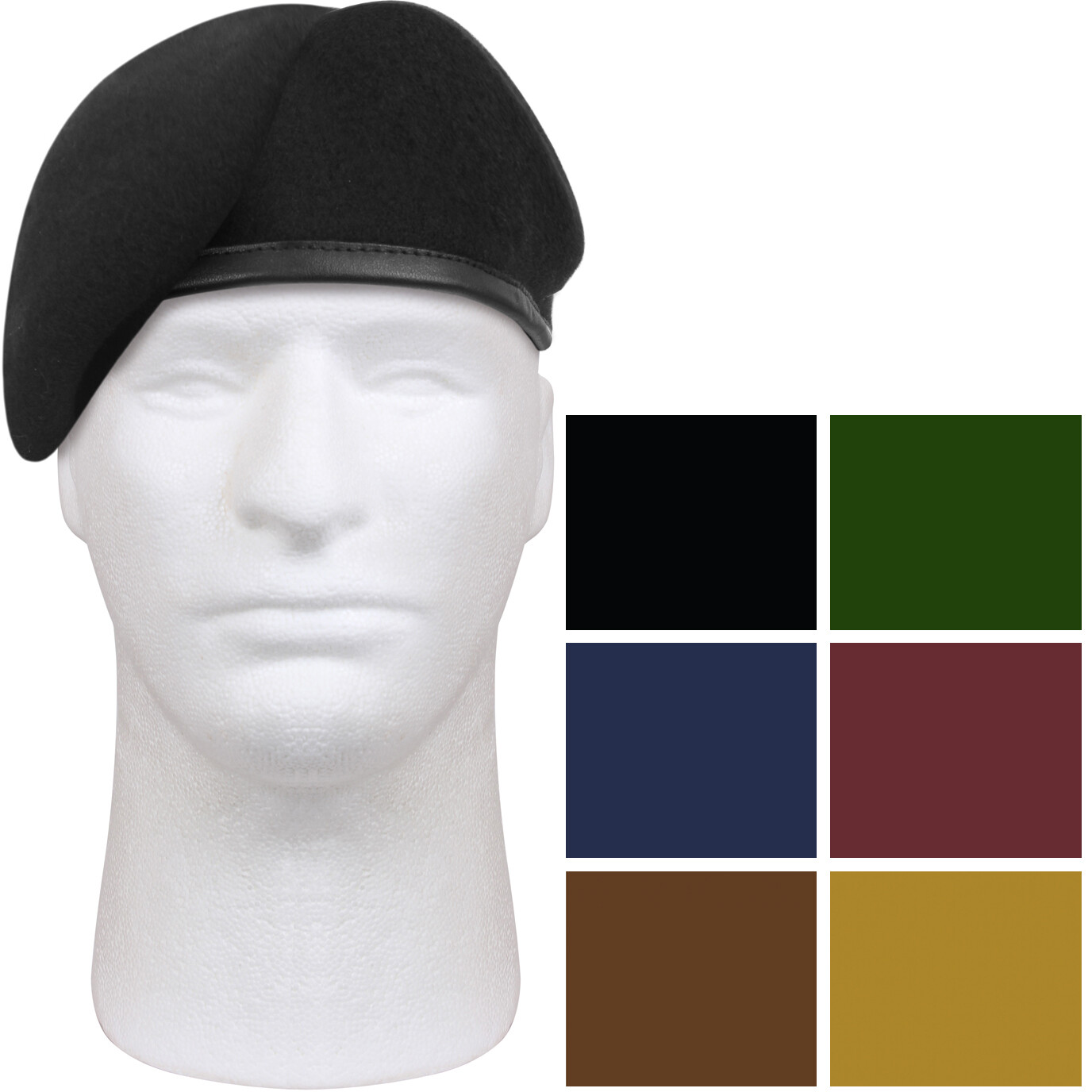 Military Wool Beret - Inspection Ready Pre-Shaved Badge Tactical US Army JROTC