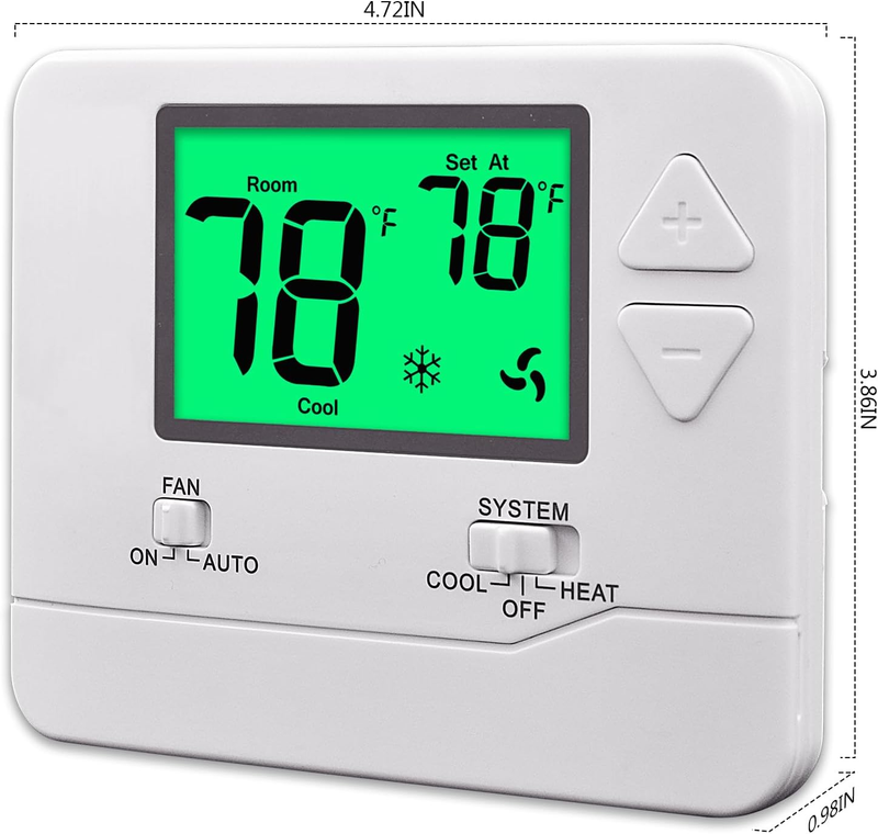 Non-Programmable Thermostats for Home 1 Heat/1 Cool - (Green)