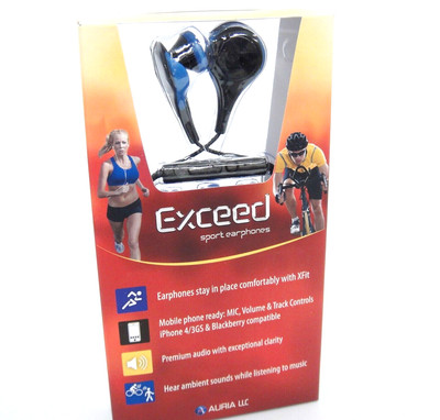 Exceed Sport Earphones XFit MIC Volume Track Controls Mobile Phone Ear Buds