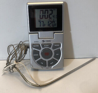 CDN Combo Probe Meat Thermometer Timer Clock Oven Model DTTC-W Tested