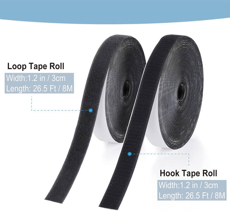 Heavy Duty Adhesive Strips, 10Ft x 1.2inch Nylon Sticky Back Fastener Roll, DIY