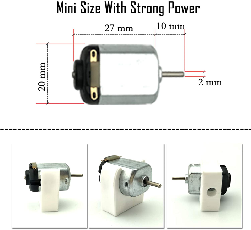 Eudax Mini DC Hobby Motor Set 6-Pack 1.5V-3V General Purpose
