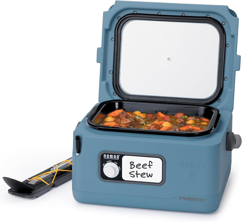 06017 8-Quart Nomad Traveling Slow Cooker, Blue