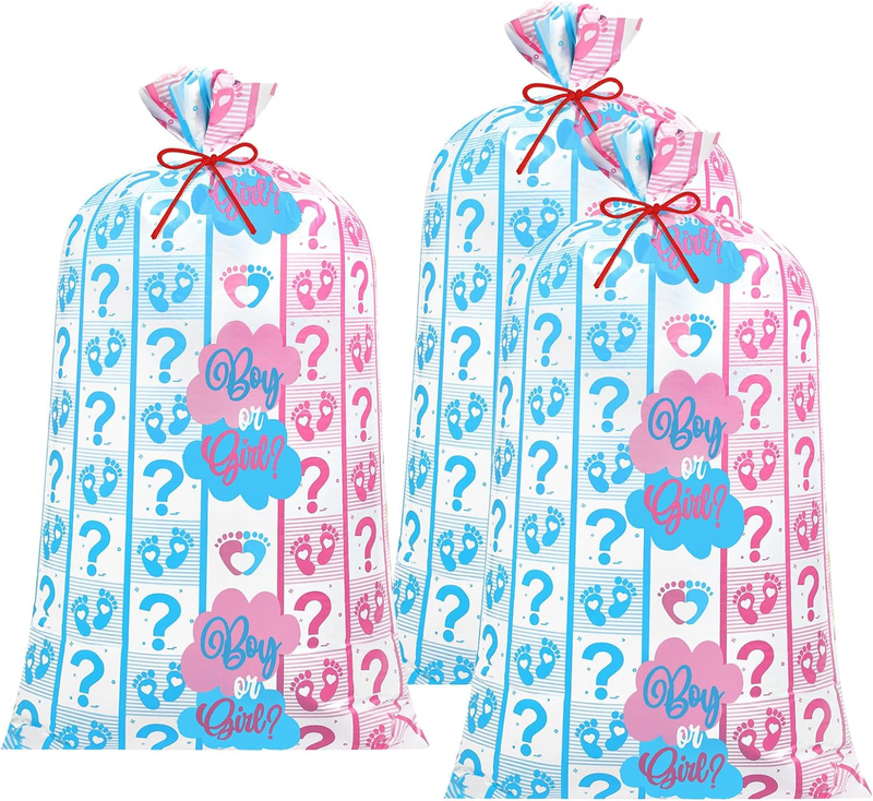 3 Pieces 56'' Extra Large Baby Shower Bags Jumbo Gender Reve