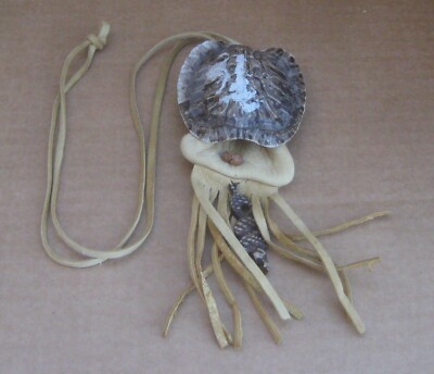 Handmade Medicine Man Tortoise Turtle Shell Bag Shaman Native American