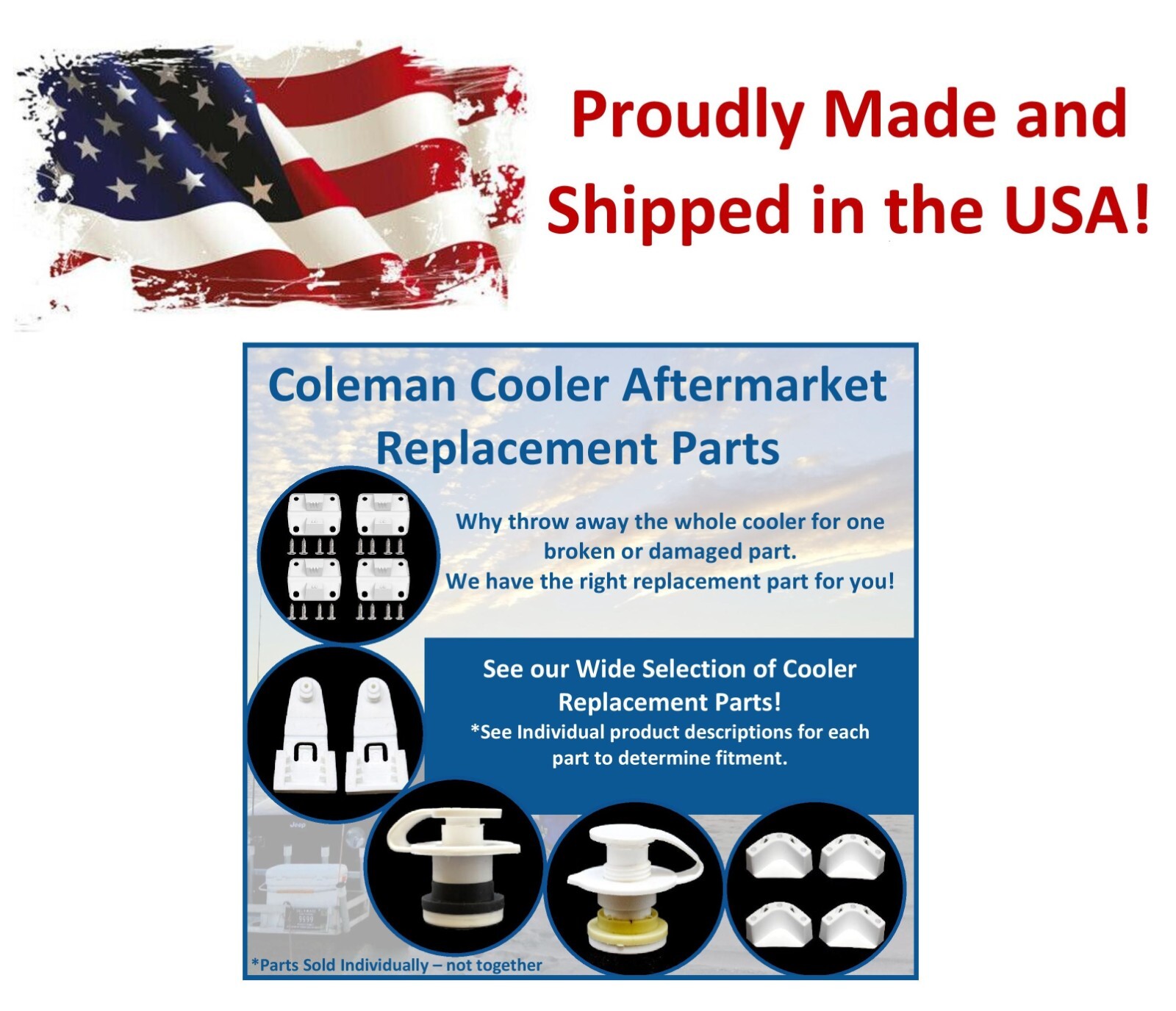 Coleman Cooler Aftermarket Replacement Parts Hinges, 1