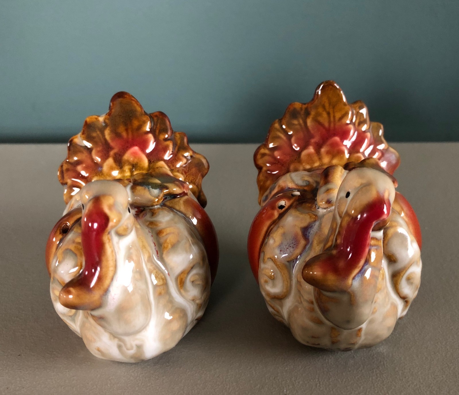 Turkey Salt Pepper Shakers Set Thanksgiving Holiday Decor Fall Animal Bird