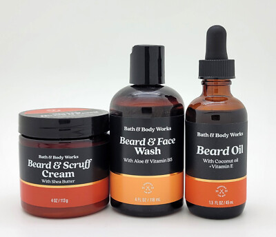 Bath & Body Works - Beard Grooming Kit - scruff cream, face wash & oil- 3pc Set