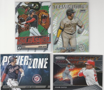 JUAN SOTO (4) 2021 Optic Unleashed 2022 Topps Power Zone/Team of the Future Lot