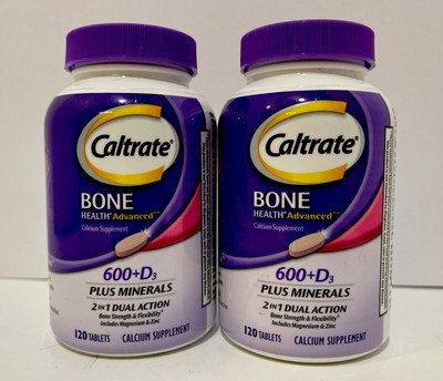 2 Packs Caltrate 600+ D3+ Minerals Calcium & Vitamin D 120 Ct Exp 09/23 #6232 **