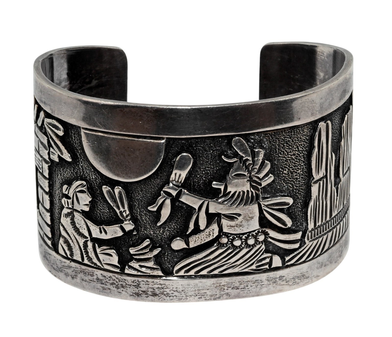 Floyd Becenti Jr. (B-c-T) Navajo Sterling Silver Wide Story