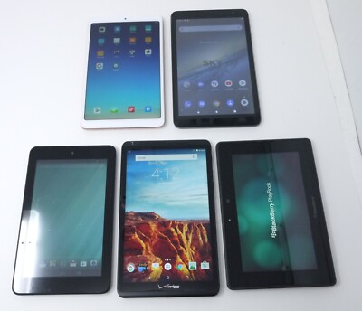 Lot of 5 Working Android Tablets - Xiaomi Mi Pad 4 / SKY Elite OctaMax / Venue 7