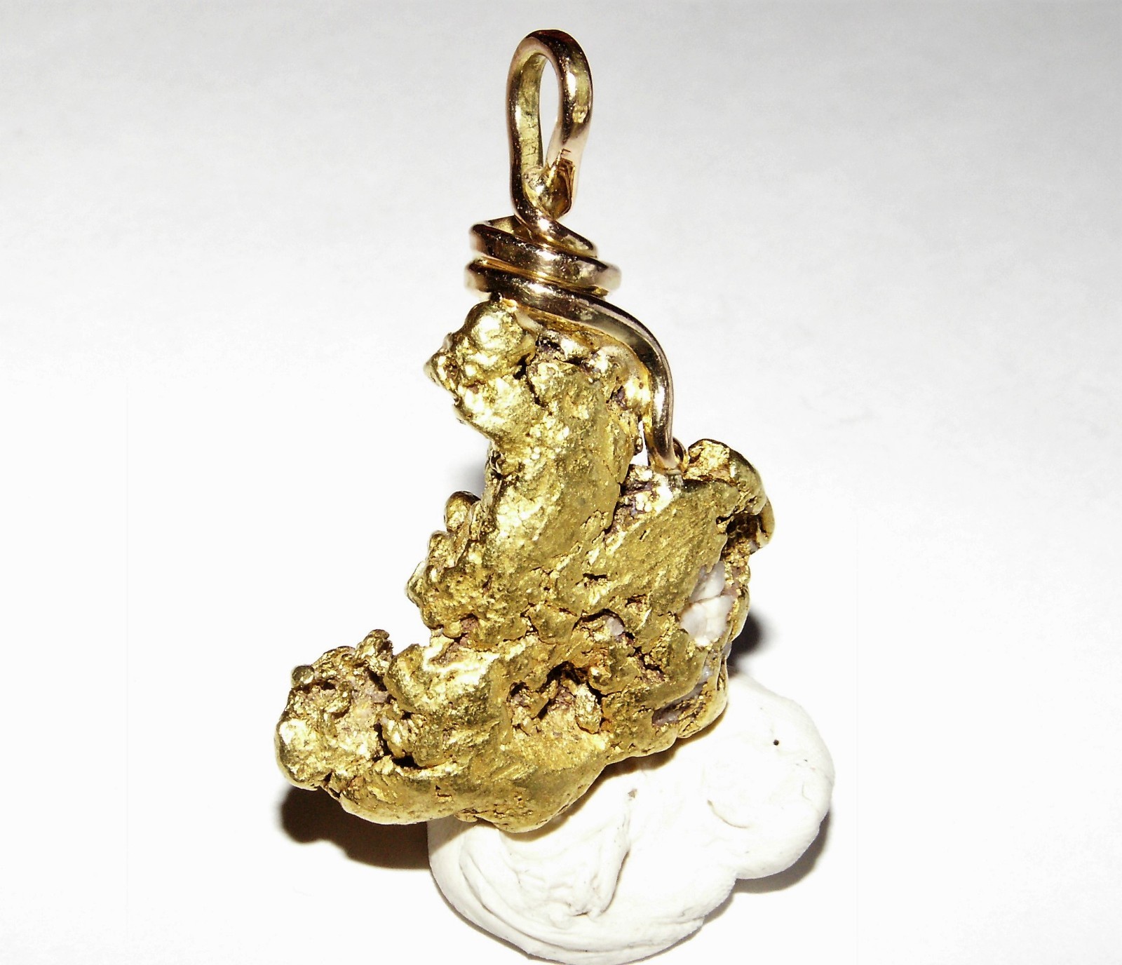 Genuine Natural Gold Nugget Pendant with Handmade Bail , 20.28 grams
