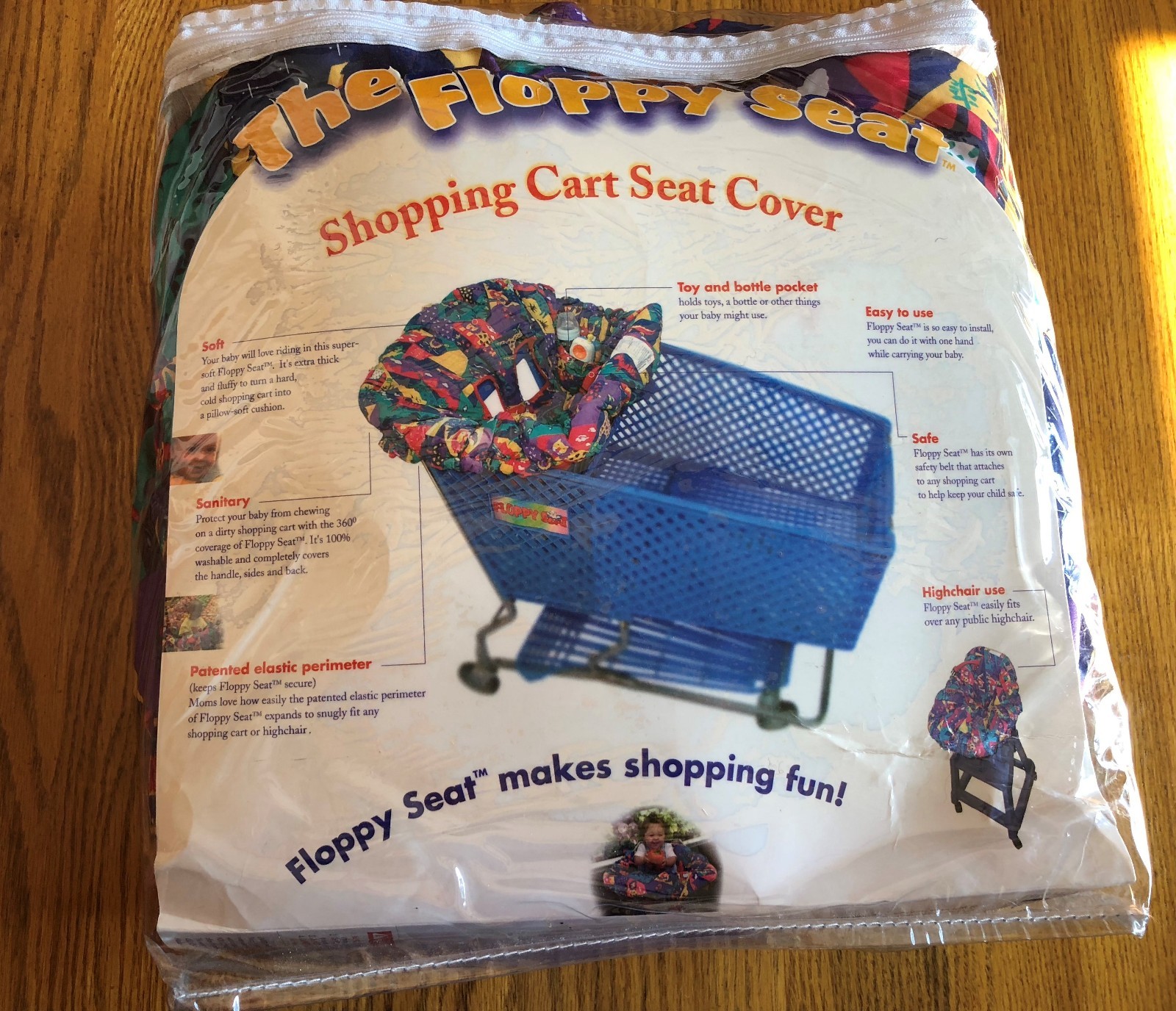 Floppy Seat Ez Carry Shopping Cart and High Chair Cover, Jungle Purple Green New